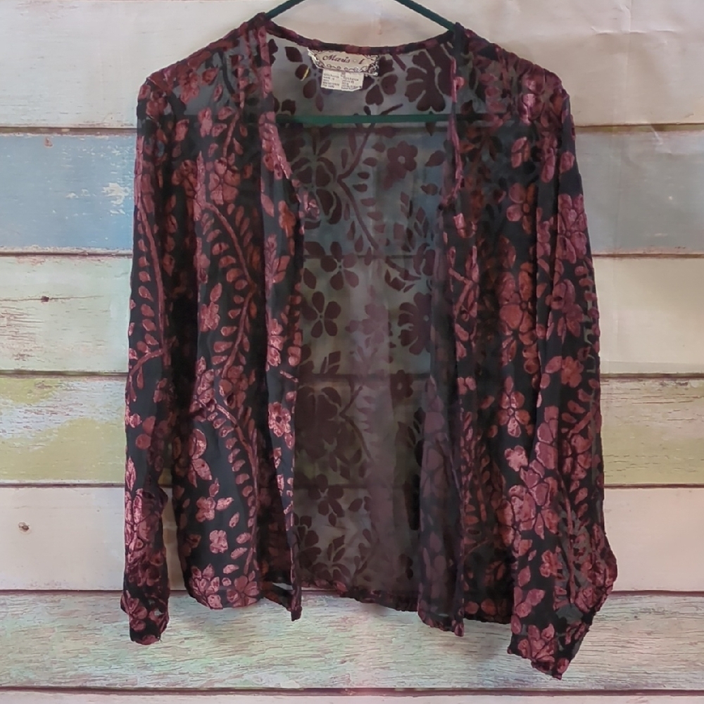 Marisol Women's Black and Purple Cardigan Sweater